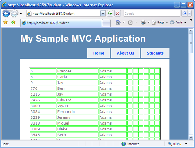 Ajax HTML Grid Control for ASP.NET MVC (Part 1)
